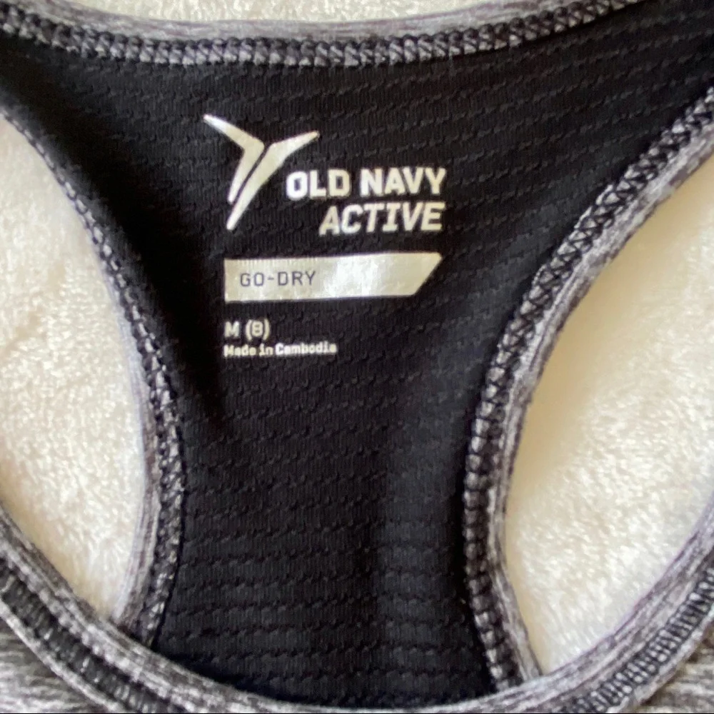 Old Navy Active Go-Dry Gray Heather Racerback Sports Bra Girls‎ Sz M (8)